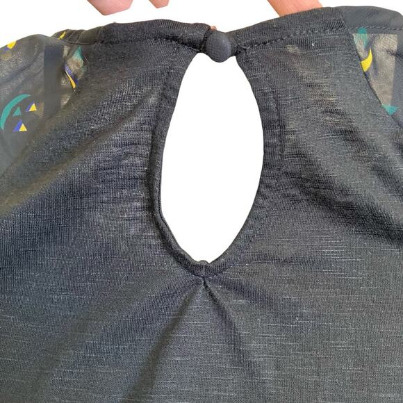 ModCloth Sz S Jack-O-Lantern Printed 3/4 Sleeve Keyhole Back Halloween Shirt - Picture 12 of 16